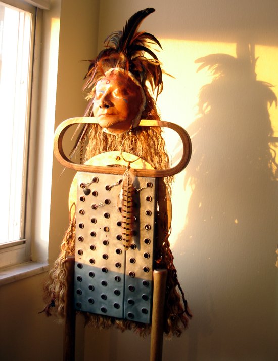 Close-up of the Salka Woman, free standing sculpture by Susana Sor�. Last exhibited at The Tomas Center Gallery in Gainesville in 2013. Originally part of a sculptural installation of 27 figures entitled, A Gathering. Image copyright 2022 by Susana Sori