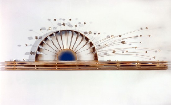 Simple Manifestations � Three: wall mounted sculpture, woods, glass, metal and oil based pigments. Fine Art by Sor�. Image copyright 2013 by Susana Sori