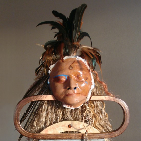 Close-up of the face of the Salka Woman, free standing sculpture by Susana Sor�. Last exhibited at The Tomas Center Gallery in Gainesville in 2013. Originally part of a sculptural installation of 27 figures entitled, A Gathering. Image copyright 2022 by Susana Sori